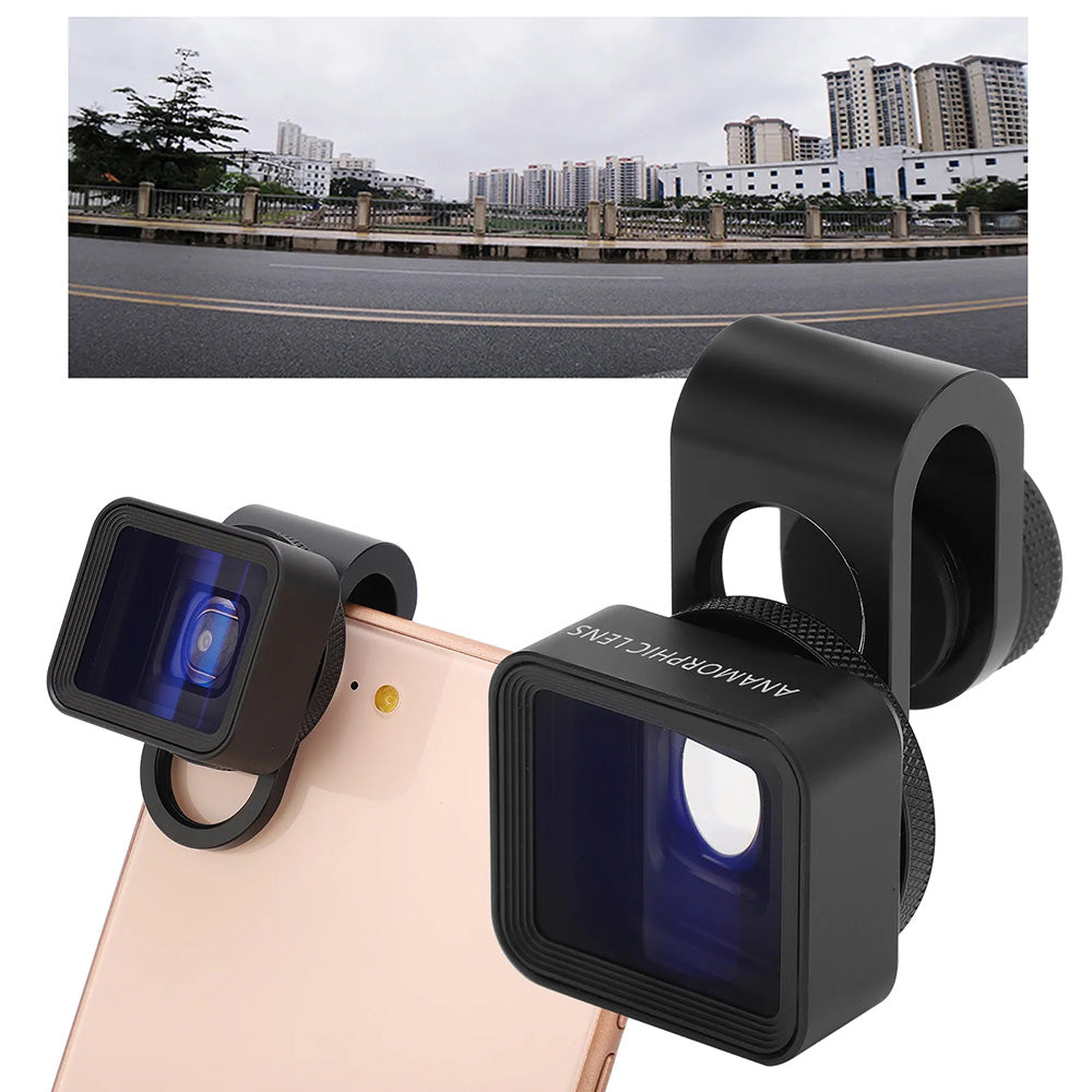 Cell Phone Camera Lens Portable Mini 1.55X Anamorphic Lens for Short Video Making Film Shot Phone Lens