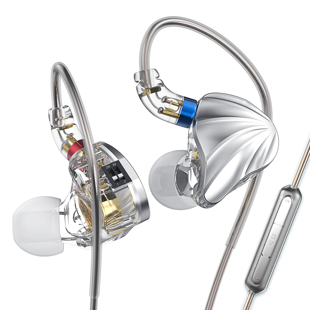 CVJ Nami Aluminum-Magnesium Coil-Iron Hybrid Switch Adjustable Headset Wired In-Ear HiFi Headphones with Microphone