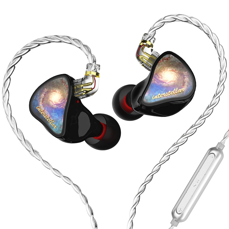 CVJ 3.5mm In-Ear Resin Headset with Microphone Cable Replaceable Wired Moving Coil HiFi Headphone