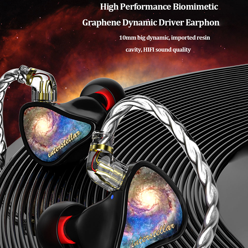 CVJ 3.5mm In-Ear Resin Headset with Microphone Cable Replaceable Wired Moving Coil HiFi Headphone