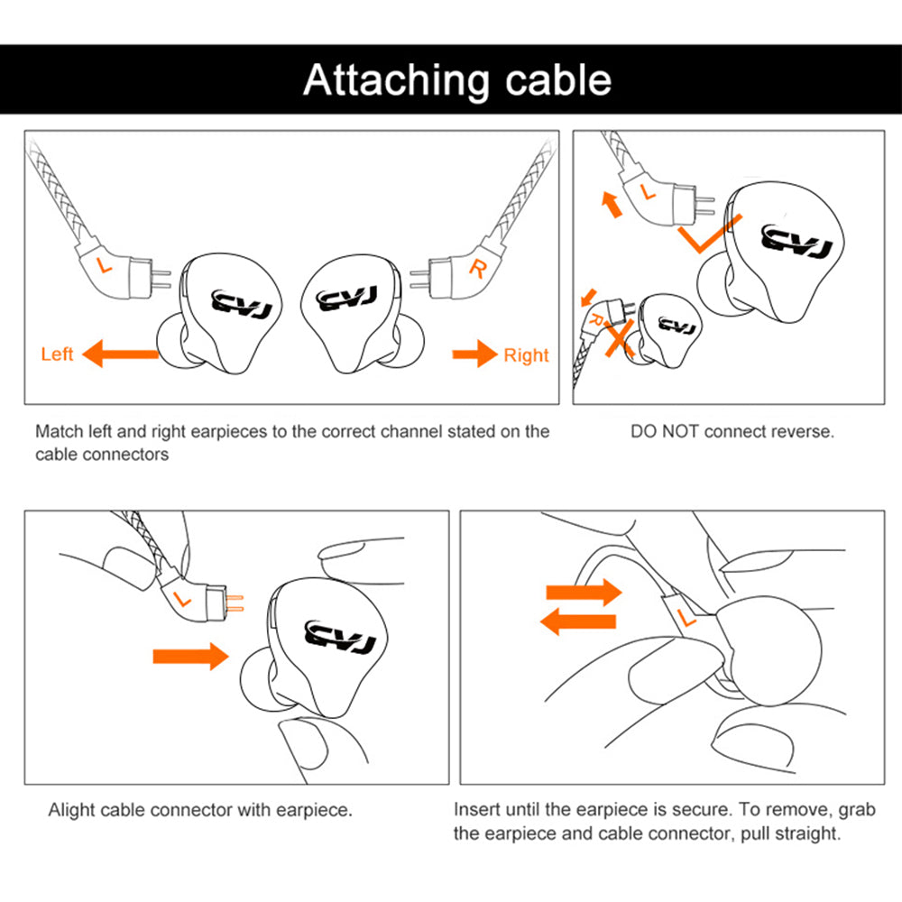 CVJ CSA In-Ear 3.5mm Wired Headset Noise Canceling HiFi Moving Iron Headphones, No Microphone