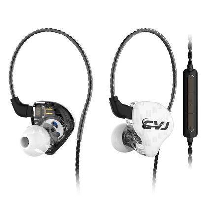 CVJ CSA 3.5mm Wired Headset with Microphone, Noise Canceling HiFi Moving Iron In-Ear Headphones