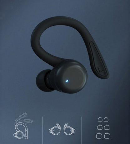 T40 Ear Hook Wireless Earphone IPX6 Waterproof Hands-free Touch Control Bending Sports Earbuds