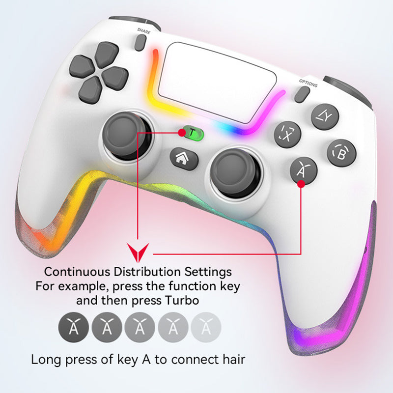 P07 Dazzle Lighting Wireless Bluetooth Controller for PS4 Game Console Handle without Stand