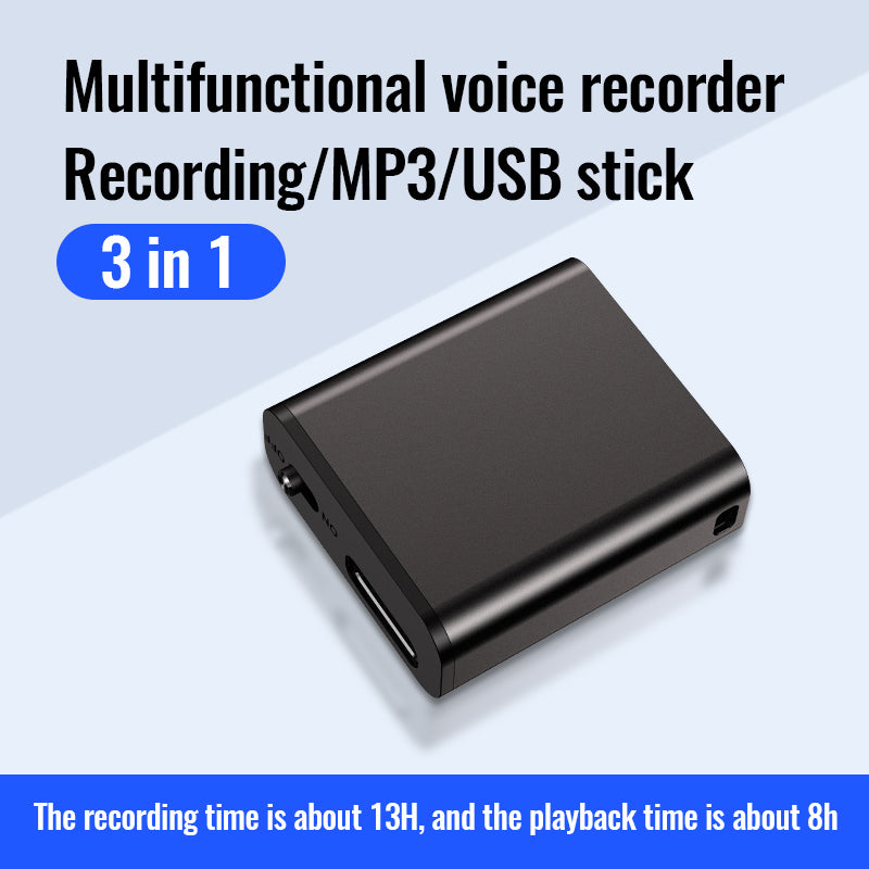 Q8 16GB Mini HD Sound Recorder MP3 Player Noise Canceling Voice Recorder