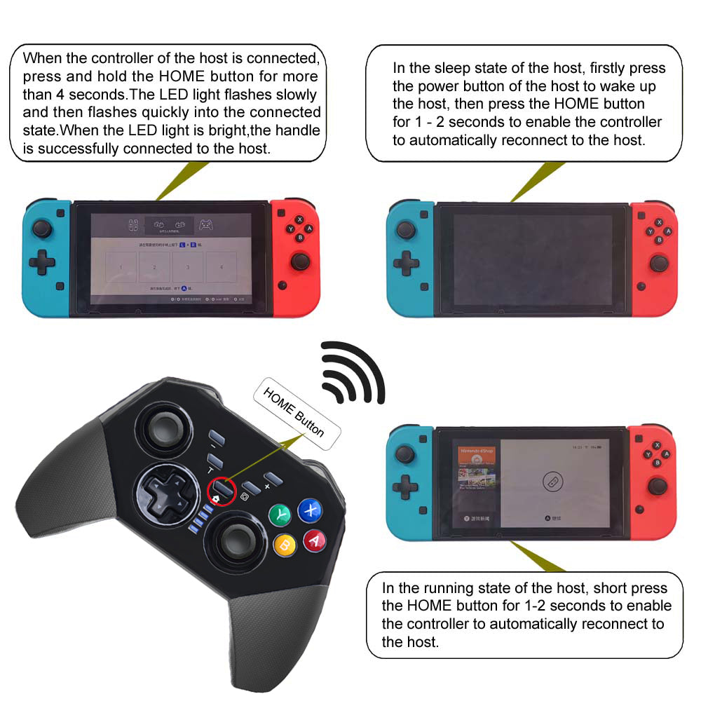 8579 Wireless Bluetooth Controller for Nintendo Switch Game Console Gamepad Support Turbo Function