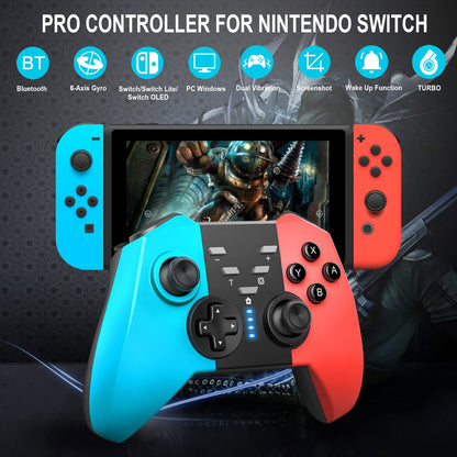 8592 Wireless Gaming Controller for Switch Bluetooth Gamepad Supports Wake-up SWH Console with Dual-Vibration