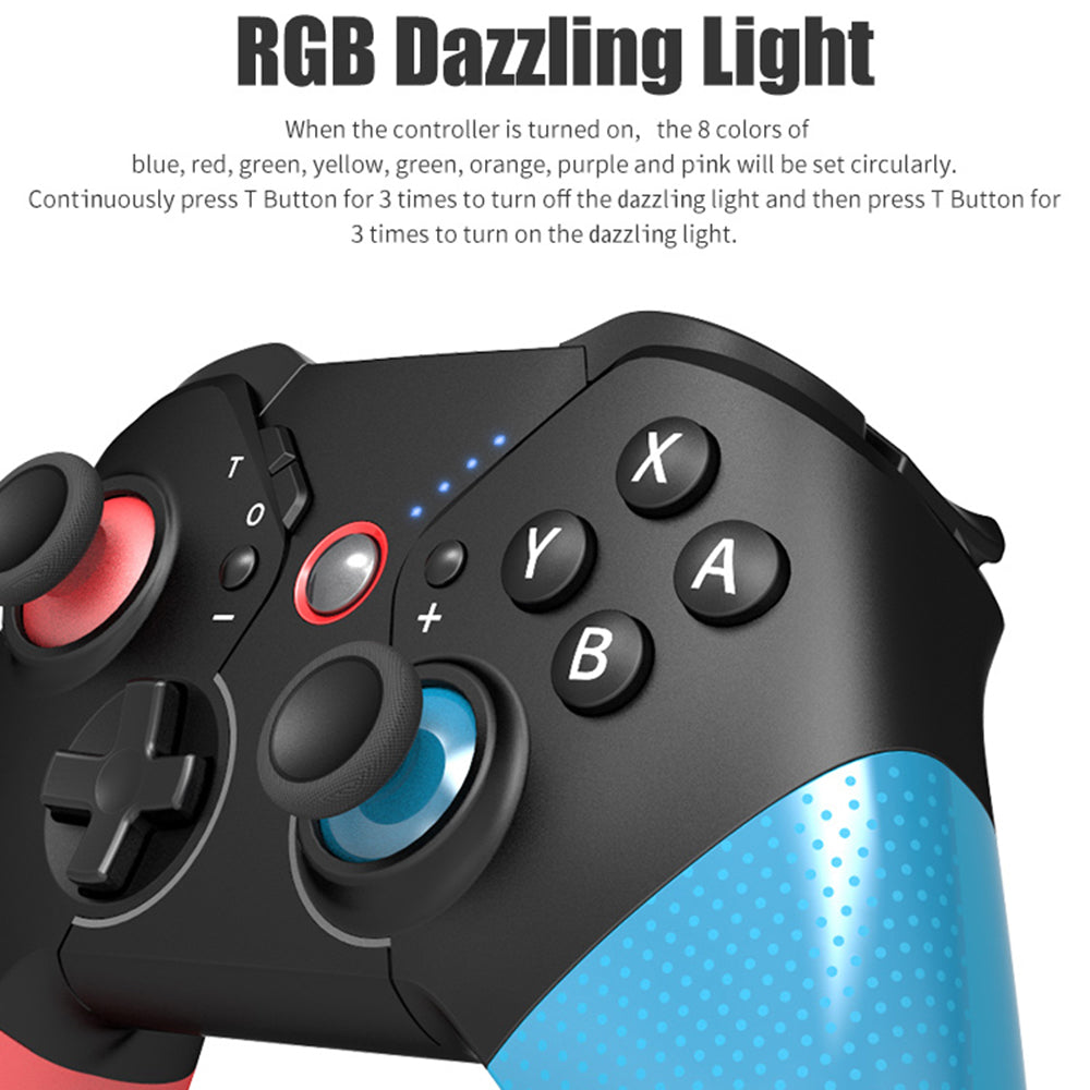 SW531 Wireless Gaming Controller for Nintendo Switch , Bluetooth Gamepad with LED Light