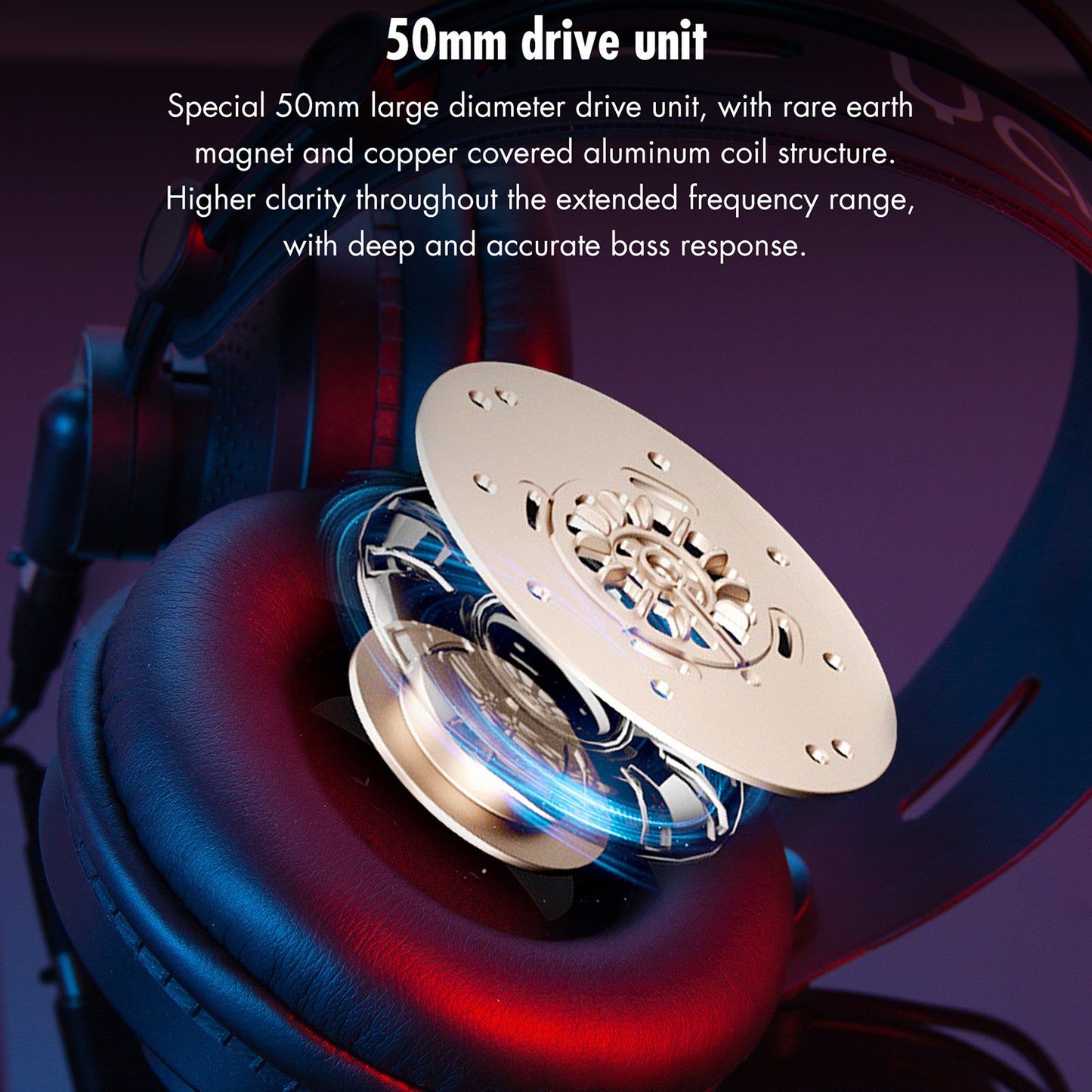 YANMAI D68-A Wired Over Ear Headphones Hi-Fi Sound Headphone with 50mm Drivers for Studio DJ AMP Recording Monitoring Phones