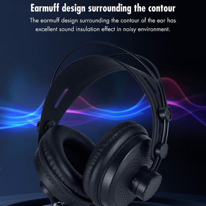 YANMAI D68-A Wired Over Ear Headphones Hi-Fi Sound Headphone with 50mm Drivers for Studio DJ AMP Recording Monitoring Phones