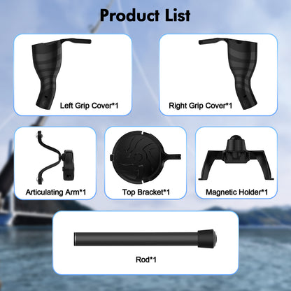 AMVR Q2FP1 For Oculus Quest 2 Fishing Rod VR Game Accessories Compatible with Baitcasting Reel