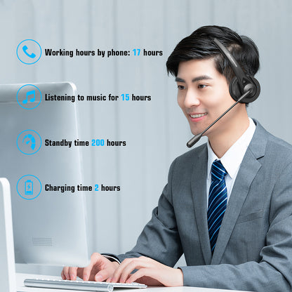 OY131 Single Ear Bluetooth Wireless Headphone Customer Service Call Center Headset with Charging Base