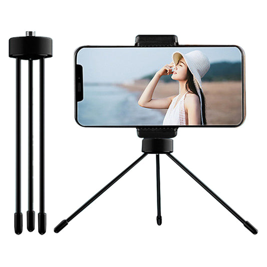 Desktop Phone Holder Tripod Portable Selfie Stand with 1 / 4&quot; Screw Adapter for Phone Camera Fill Light