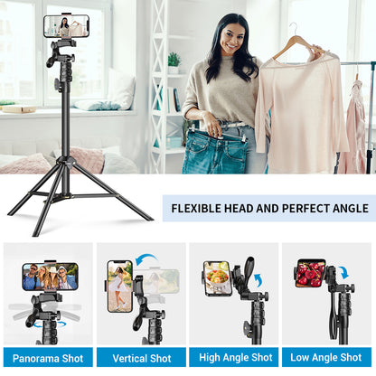 APEXEL APL-JJ070 20-70 Height Adjustment Tripod Cell Phone Selfie Stick for Video Recording Live Streaming