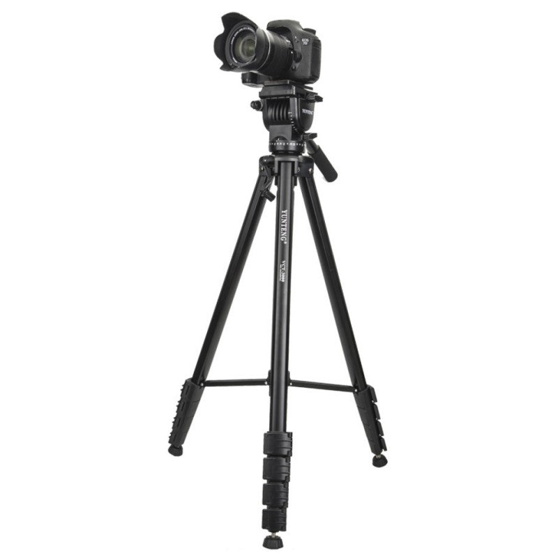 YUNTENG VCT-3000 Camera Tripod 300cm Height Aluminum Alloy Tripod Stand with Phone Clip for Travel / YouTube Video / Photography