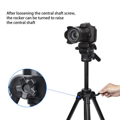 YUNTENG VCT-3000 Camera Tripod 300cm Height Aluminum Alloy Tripod Stand with Phone Clip for Travel / YouTube Video / Photography