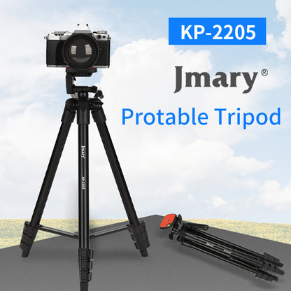 JMARY KP2205 Telescopic Vlogging Camera Mount Tripod Stand Travel Tripod Mobile Phone Holder with 1  /  4 Inch Screw Adapter