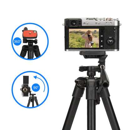 JMARY KP2205 Telescopic Vlogging Camera Mount Tripod Stand Travel Tripod Mobile Phone Holder with 1  /  4 Inch Screw Adapter