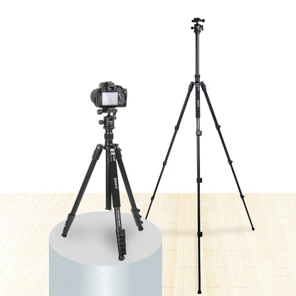 JMARY KT325-NB30 1.6m Aluminum Alloy Cell Phone Tripod Stand for SLR, Action Camera Rotating Portable Tripod Holder