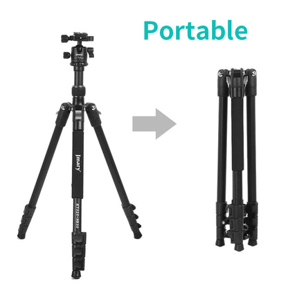 JMARY KT325-NB30 1.6m Aluminum Alloy Cell Phone Tripod Stand for SLR, Action Camera Rotating Portable Tripod Holder