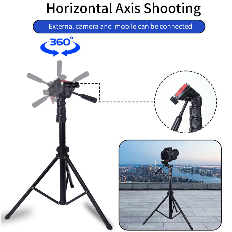 JMARY KP-2206 1.7m Multi-functional Adjustable Portable Camera Tripod Cell Phone Holder Floor Stand for Live Streaming, Selfie