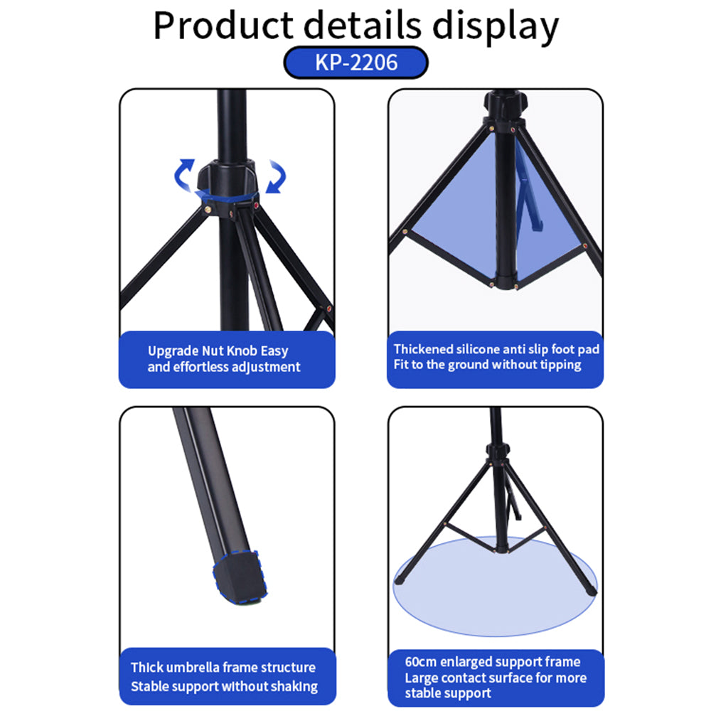 JMARY KP-2206 1.7m Multi-functional Adjustable Portable Camera Tripod Cell Phone Holder Floor Stand for Live Streaming, Selfie