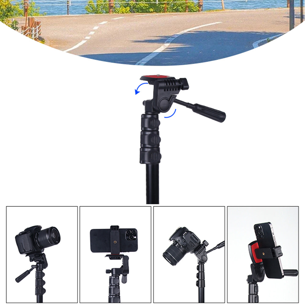 JMARY KP-2206 1.7m Multi-functional Adjustable Portable Camera Tripod Cell Phone Holder Floor Stand for Live Streaming, Selfie