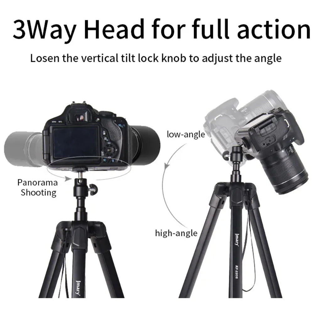 JMARY KP2208 1.7m Fill Light Camera Tripod Holder for Live Streaming, Photography Metal Cell Phone Floor Stand