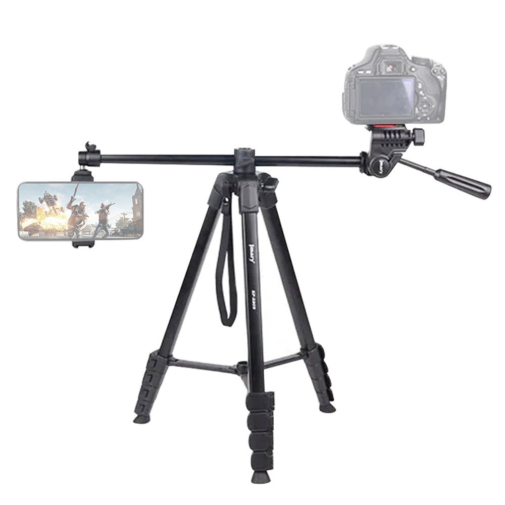 JMARY KP2209 Outdoor Tripod Stand with Horizontal Extension Rod Cell Phone Camera Folding Tripod