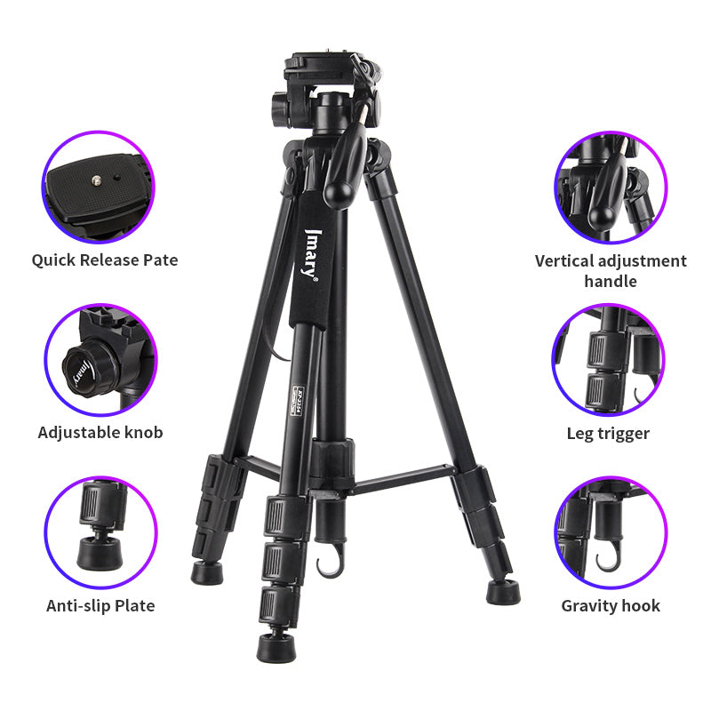 JMARY KP2254 Outdoor Photography Fill Light Tripod Stand Cell Phone SLR Floor Tripod for Live Streaming