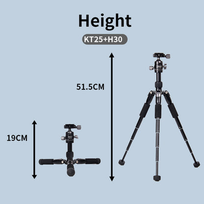 JMARY KT25+H30 Mobile Phone SLR Camera Tripod Stand Lightweight Portable Desktop Mini Tripod Set for Selfie, Live Streaming