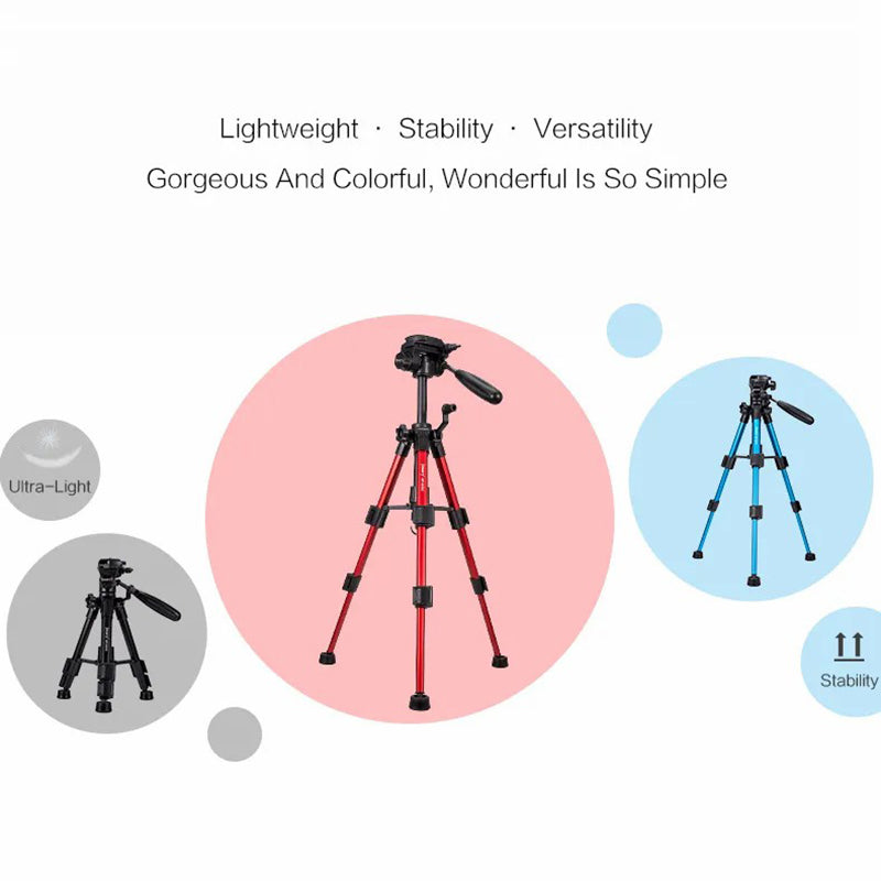 JMARY KP-2203 Portable SLR Camera Phone Stand Aluminum Alloy Telescopic Live Streaming Photography Tripod