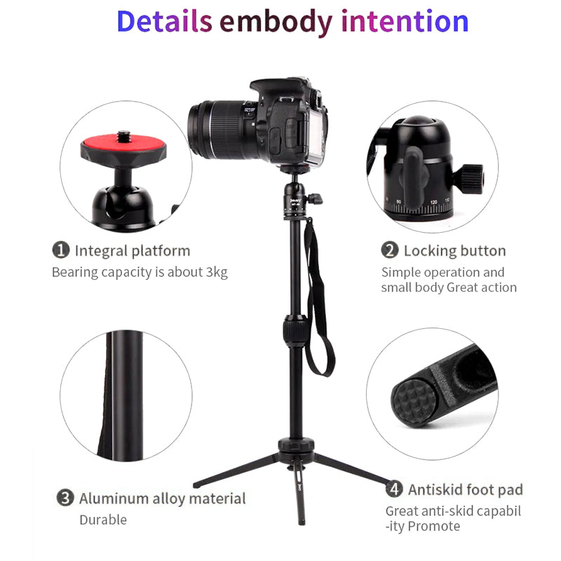 JMARY MT68 Portable Photography Selfie Mini Tripod Aluminum Alloy Telescopic SLR Camera Phone Stand