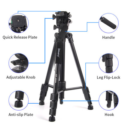 JMARY KP2599 Live Streaming SLR Camera Phone Stand Holder Telescopic Outdoor Photography Aluminum Tripod