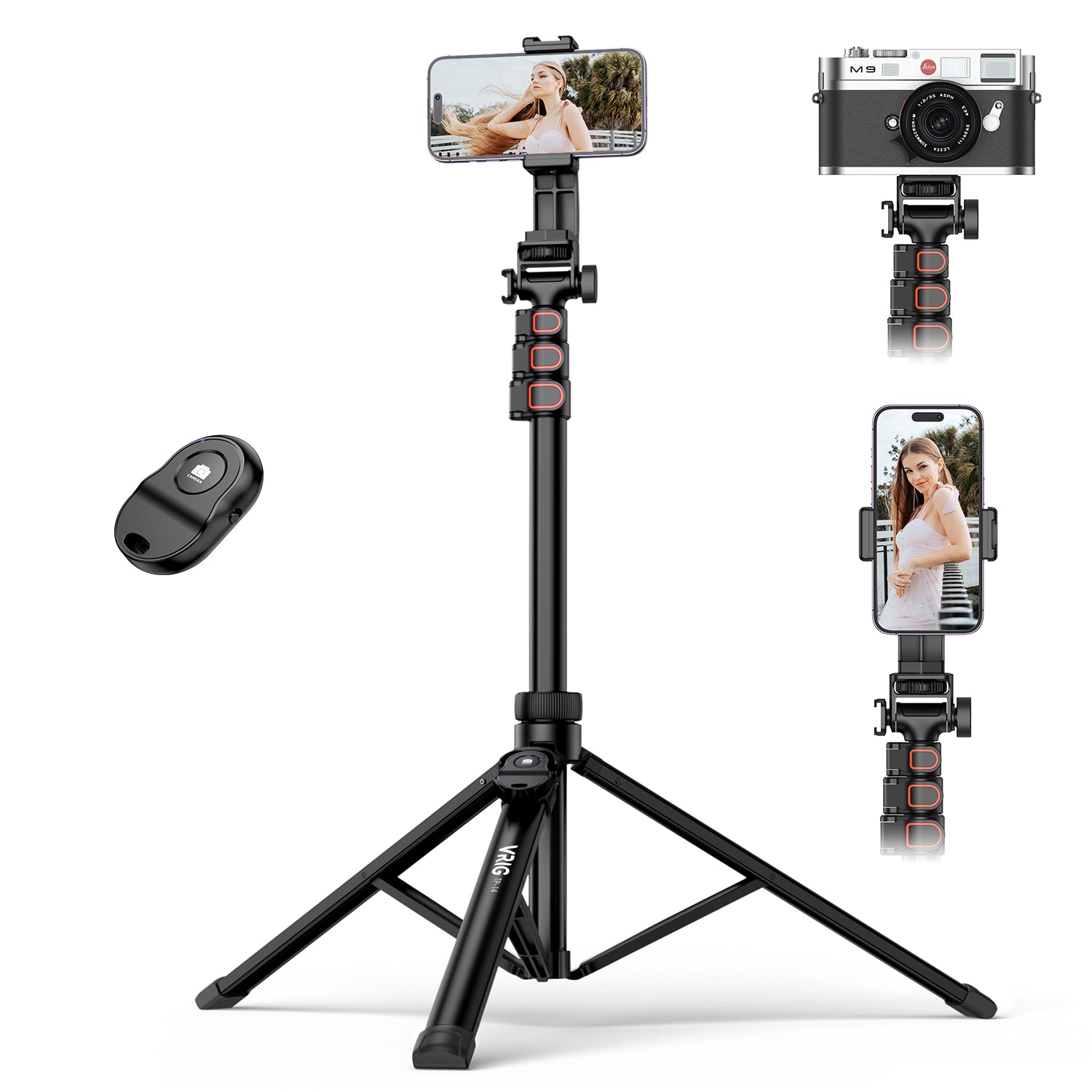 VRIG 1.6m 2-in-1 Live Broadcast Selfie Stick Telescopic Tripod Bracket with Bluetooth Remote