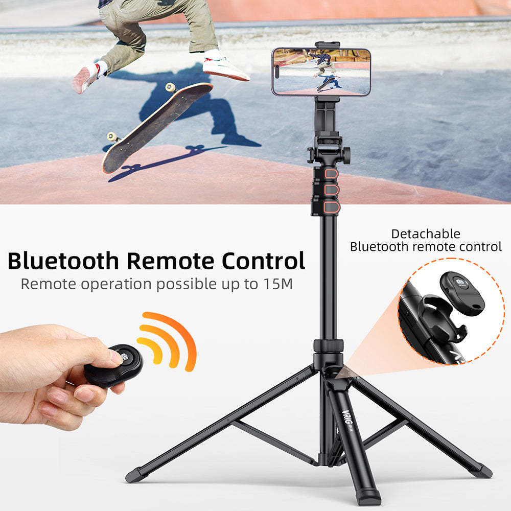 VRIG 1.6m 2-in-1 Live Broadcast Selfie Stick Telescopic Tripod Bracket with Bluetooth Remote