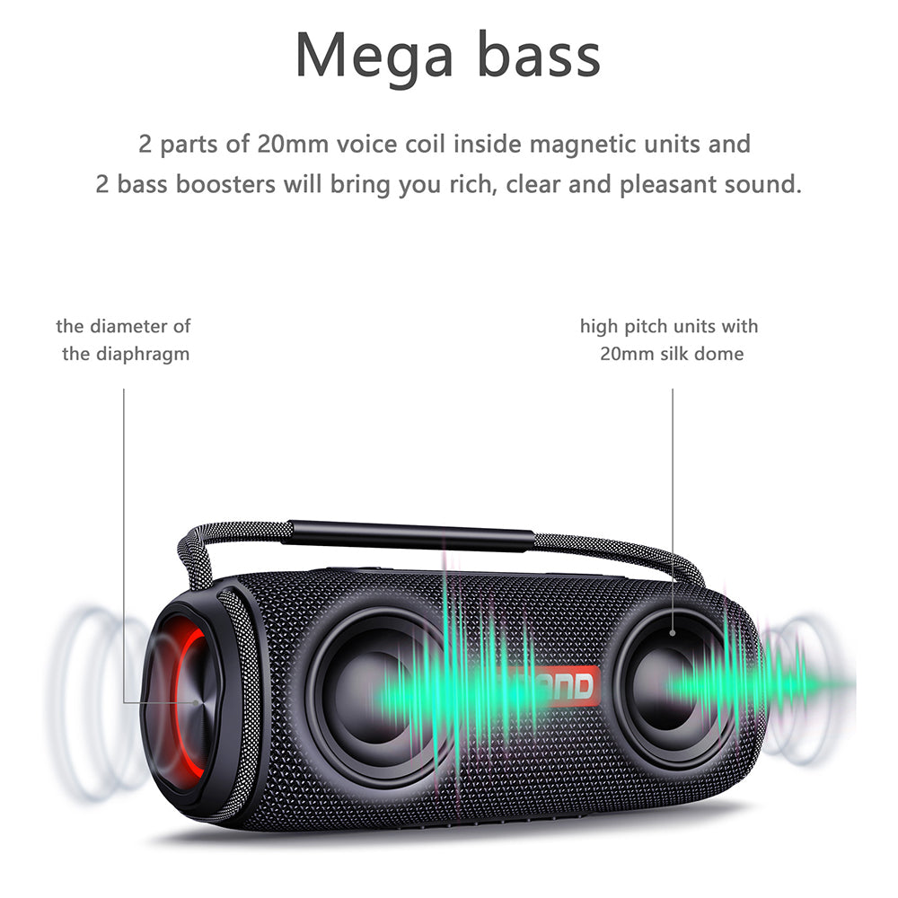 X5 Portable Rechargeable Bluetooth Speaker 40W Waterproof Outdoor TWS Wireless Stereo Subwoofer