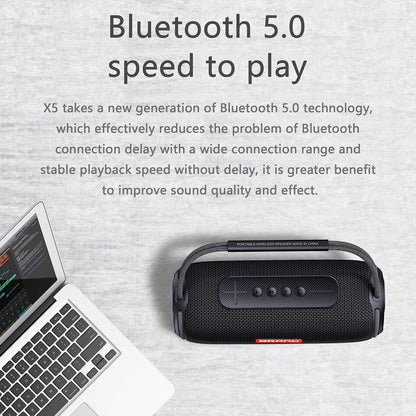 X5 Portable Rechargeable Bluetooth Speaker 40W Waterproof Outdoor TWS Wireless Stereo Subwoofer