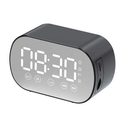 s15 Mirror Bluetooth 5.0 Speaker Bass Stereo Subwoofer LED Digital Dual Alarm Clocks with FM Radio External TF Card