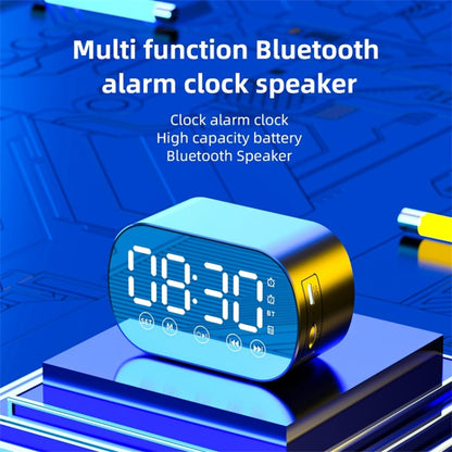 s15 Mirror Bluetooth 5.0 Speaker Bass Stereo Subwoofer LED Digital Dual Alarm Clocks with FM Radio External TF Card