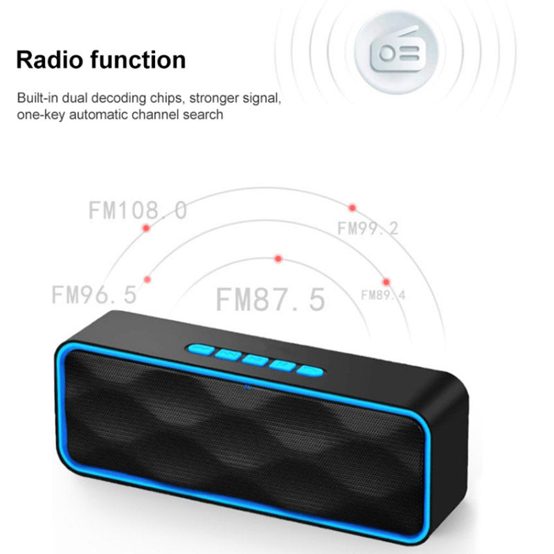 Outdoor Multi-function Bluetooth Speaker TWS Portable Speaker Support FM Radio, TF Card