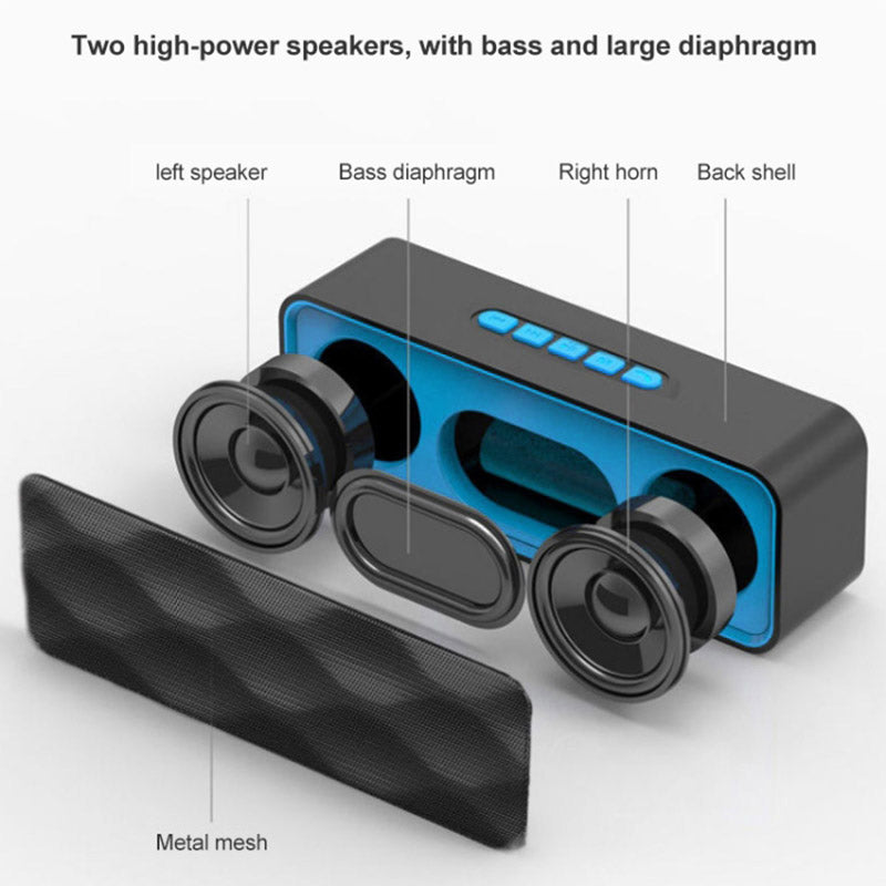 Outdoor Multi-function Bluetooth Speaker TWS Portable Speaker Support FM Radio, TF Card