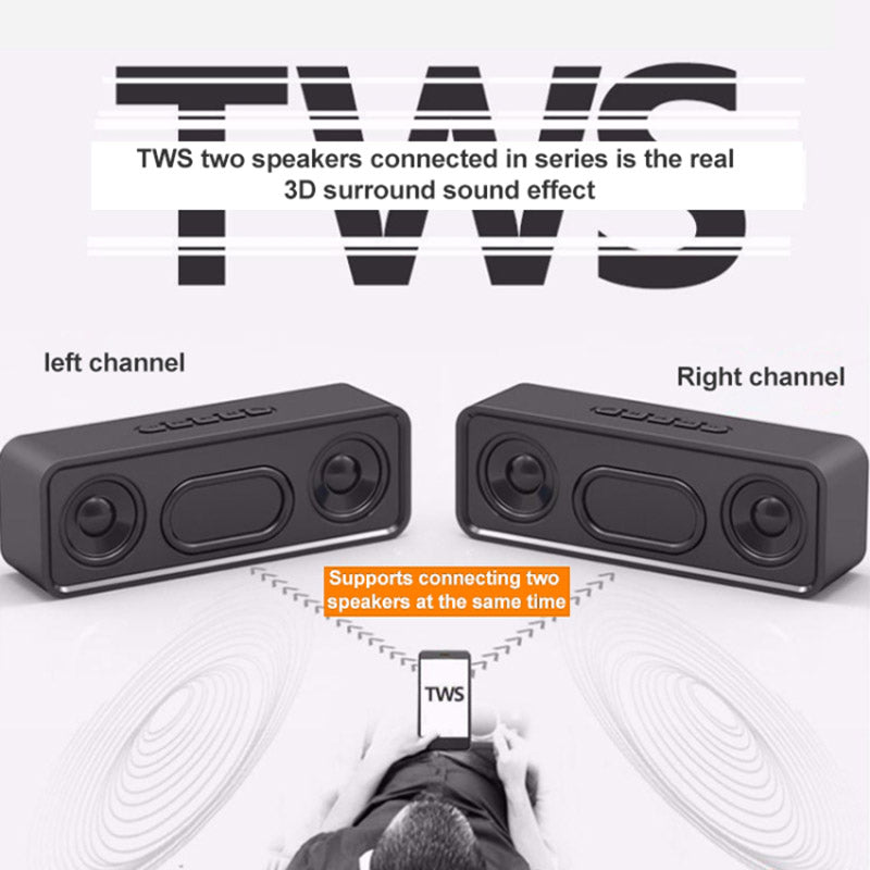 Outdoor Multi-function Bluetooth Speaker TWS Portable Speaker Support FM Radio, TF Card