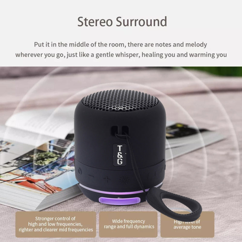 T&G TG294 Portable LED Light TWS Bluetooth Speaker Outdoor Wireless Stereo Music Subwoofer