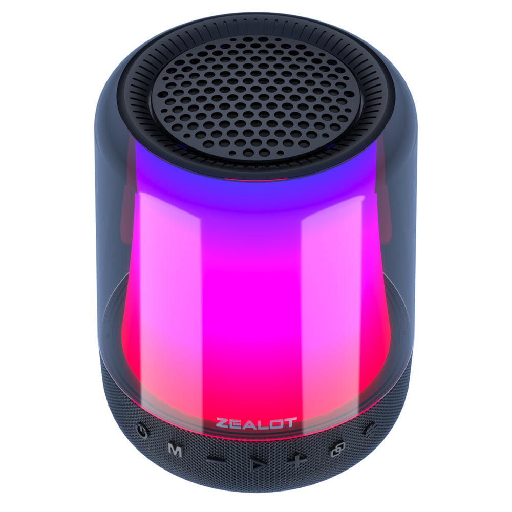 ZEALOT S66 Bluetooth 5.2 Wireless Speaker RGB Colorful Light HiFi Stereo Subwoofer