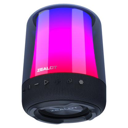 ZEALOT S66 Bluetooth 5.2 Wireless Speaker RGB Colorful Light HiFi Stereo Subwoofer