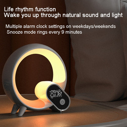 RGBW Atmosphere Light APP Remote Control Bluetooth Speaker Digital Alarm Clock White Noise Music Player