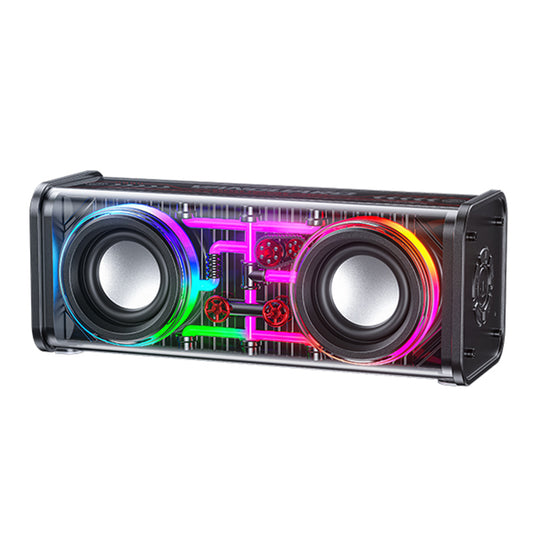 WEKOME D45 Bluetooth 5.3 Dual Horn Mecha Speaker RGB Light Wireless Subwoofer Music Player