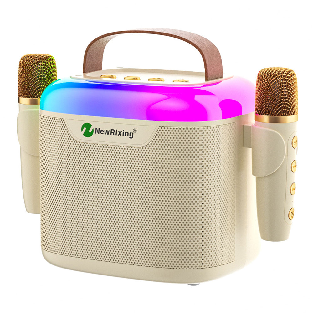 NEWRIXING NR8805 Wireless Bluetooth Speaker with Dual TWS Handheld Noise Reduction Microphone