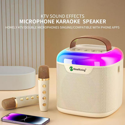 NEWRIXING NR8805 Wireless Bluetooth Speaker with Dual TWS Handheld Noise Reduction Microphone